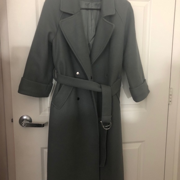 Belted coat grayish-green - Picture 3 of 4